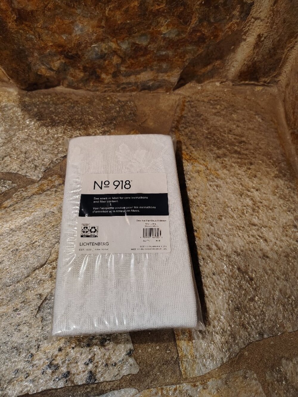 No 918 Lichtenberg White Lace One Tier Pair NIP Brand New 58" x 36"